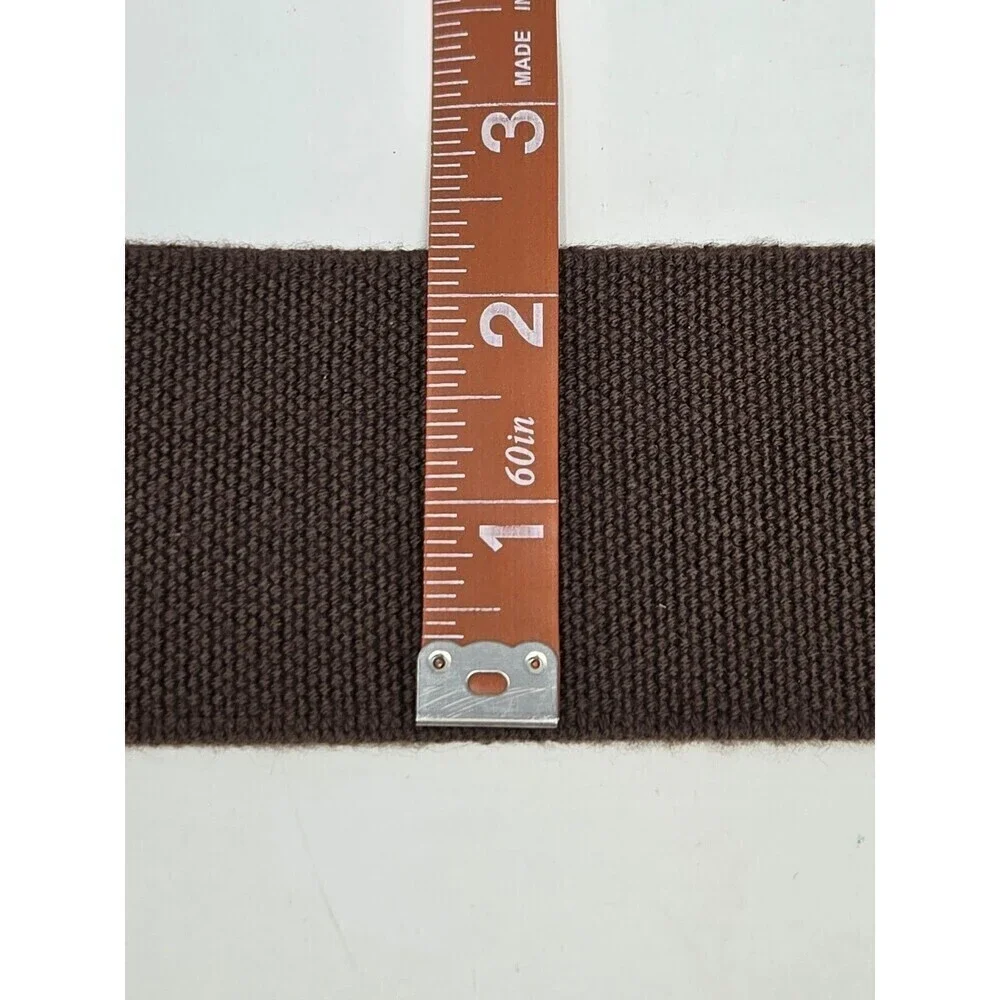 TALBOTS WIDE STRETCH LEATHER STATEMENT BELT COCO BROWN BRASS BUCKLE WOMEN OS